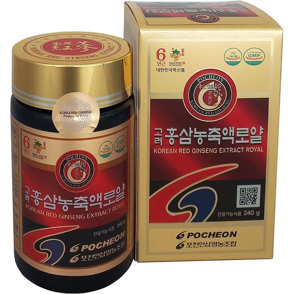 Korei Ginseng Hugekawa Ginseng Agricultural Association 6 Year Root Korei Red Ginseng Concentrate Extract Red Ginseng Royal 8.5 oz (240 g) 1 Bottle