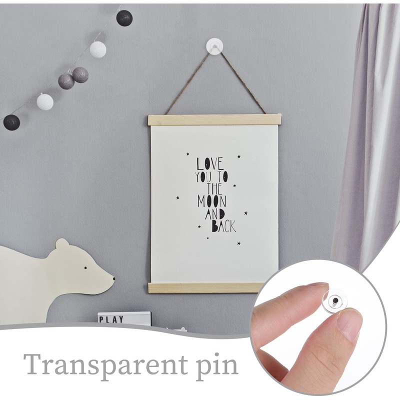 Clear Push Pins - 100pcs Drawing Pins with Storage Box,Clear