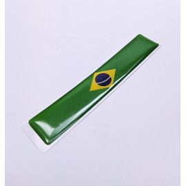 DIGIART INTERNATIONAL 1 BRAZIL BRAZILIAN FLAG 3D EPOXY CAR EMBLEM FLEXIBLE DURABLE WATERPROOF