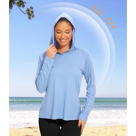 Kinglaman 4 Pack Women's Sun Protection Hoodie UPF SPF Long Sleeve Hiking Fishing Athletic Shirts Lightweight Rash Guards 1 Dark Pink 1 Blue 1 Ash Grey 1 Green XX-Large