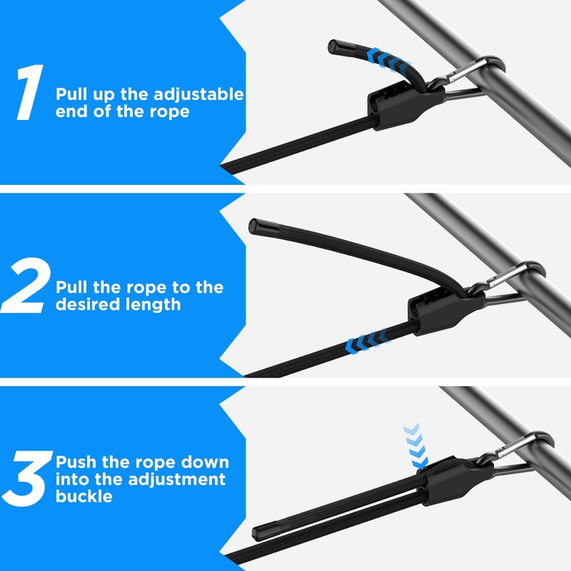 SDTC Tech 36 Inch Adjustable Bungee Cords with Carabiner Hooks,