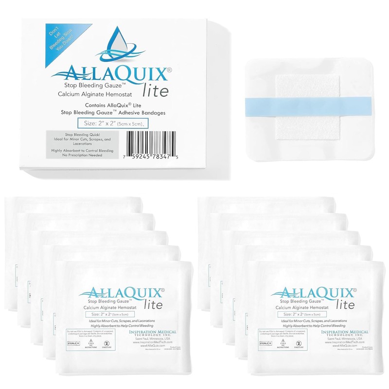Stop Bleeding Fast – AllaQuix Lite Hemostatic Bandages 2" x