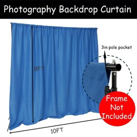 King Mills 10x8 ft Royal Blue Backdrop Curtain for Photography, Also Serving as Background for Golf Simulators for Home, Streaming Backdrop, Podcast Background, Zoom Backdrop.