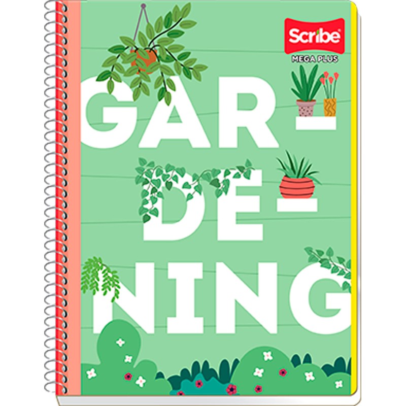Scribe, MEGA PLUS, Cuaderno Profesional Espiral Sencillo de Pasta Semi