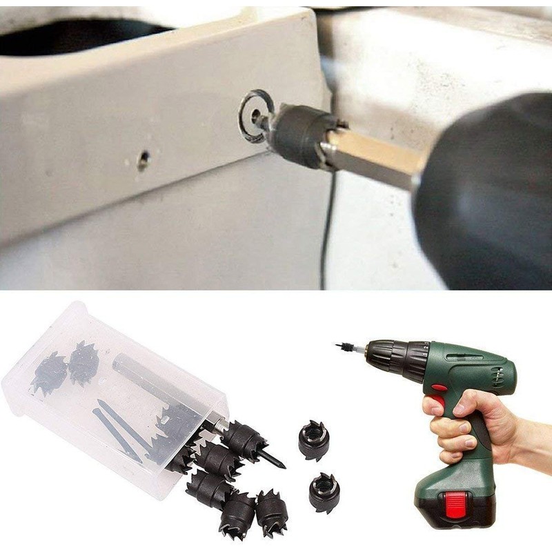DollaTek 13Pcs 3/8" Rotary Spot Weld Cutter Remover Drill Bits