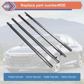ZONFANT 4 Pcs Car Outer Door Window Moulding Trim Weatherstrip Seal Belt Compatible with Honda Vehicle 2013-2018 Accord, Replace#72410-T2A-A01 72450-T2A-A01 72910-T2A-A01 72950-T2A-A01
