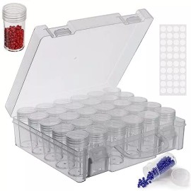 Huaxiangoh 30 Slots Diamond Painting Storage Containers Bead Organizer Box Bead Storage C