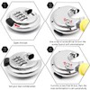 mizikuu Round Shackle Lock, 70 mm Padlock with Combination Code,