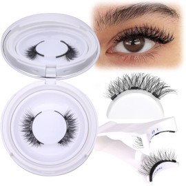 Pestañas Magnéticas Pestañas Postizas de Aspecto Natural con Aplicador Sin Pegamento Kit de Pestañas Falsas Magnéticas Pestañas de Banda Transparente Wispy Pestañas Reutilizables sin Eyeliner (L05)