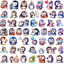 Rwoythk Waterproof Penguin Sticker Set, 100 Pieces PVC Stickers, Gift Idea, Children's & Adult Love, for Car, Laptop, Skateboard & More