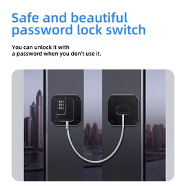 PTMYXIN A Pack Refrigerator Lock Combination Coded Fridge Lock Freezer Child Safety Lock Door Lock with Strong Adhesive No Keys Needed Black