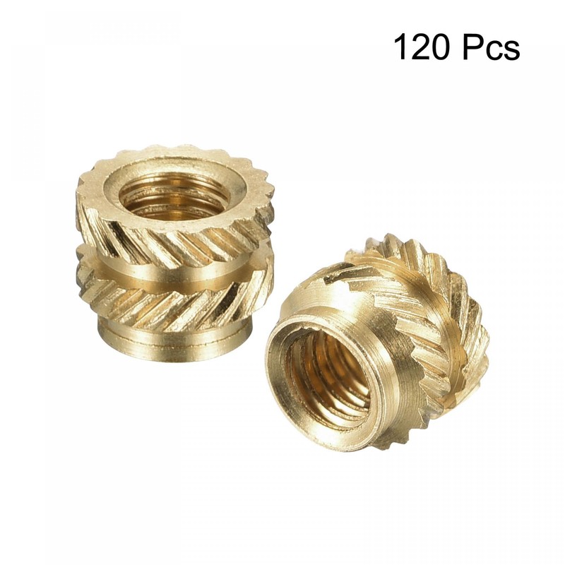 sourcing map knurled Insert Nuts, 120Pcs M3 x 4mm L