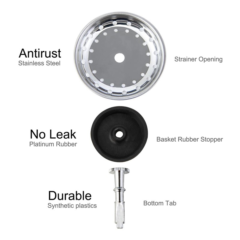 CORNERJOY 2 PCS Kitchen Sink Strainer and Stopper Combo Basket