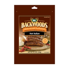 LEM Products Backwoods Hot Italian Fresh Sausage Seasoning, Ideal for Wild Game and Domestic Meat, Seasons Up to 25 Pounds of Meat, 8.3 Ounce Packet