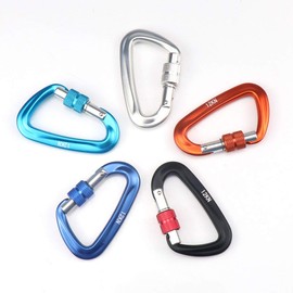 Carabiner, New Version Locking Carabiner, 26.5 lbs (12 kg) (264 lbs (1200 kg), D-Ring, Sling, Climbing Button, CE Certified, Rock Climbing Carabiner, Ultra Lightweight, 0.9 oz (27 g), Aerial Work,