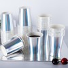 CEILIWEN 100 Pack 9oz Iridescent Holographic Rainbow Paper Cups -
