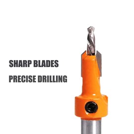 Countersink Drill Bit Set for Wood with Hex Key Wrench, 8mm Shank Timber Wood Working Drill Bits Tools 2.8×8, 3×8, 3.2×8, 3.5×8, 4×8, 5pcs