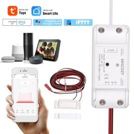 Splenssy Tuya WiFi+BT Smart Garage Door Opener Controller Kit Intelligent Garage Controller Kit Timing Function Remote Monitoring Voice Control Compatible with Alexa,Google Home,IFTTT