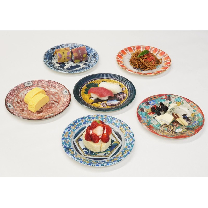 Kutani Paper Plates (6 Types, 10 Sets Total, 60 Pieces),