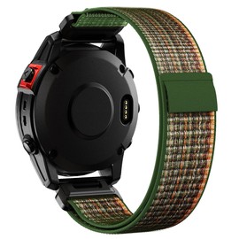 CUZOW Nylon Velcro Bands Compatible with Fenix 7/Fenix 6/6 Pro/Fenix 5/5 Plus/Epix 2, 22mm Quick Easy Fit Nylon Watch Band Breathable Replacement for Forerunner 935/945/Approach s60/S62/Quatix