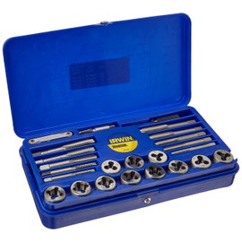 Irwin Industrial Tools 23614 Machine Screw with Fractional Tap and Solid Round Die Set, 39-Piece