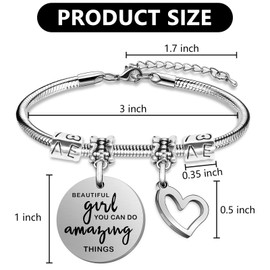 Kaluofan Granddaughter Bracelet, Friendship Bracelet, Best Friend Bracelet, Charm Bracelet, Inspirational Birthday Christmas Valentines Day Gifts for Granddaughter Women Best Friend Besties