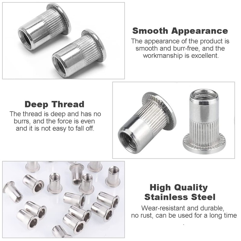 CODIRATO Pack of 80 Thread Rivet Nuts M6 Blind Rivet