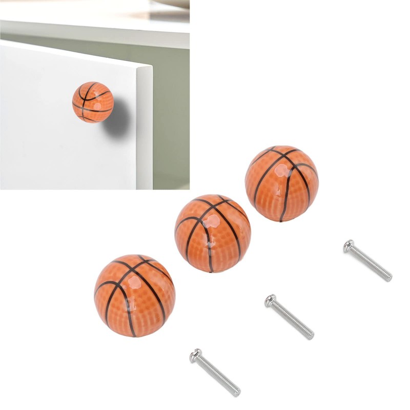 Cupboard Knobs, Basketball Sports Theme, Ceramic Drawer Handles, Door Knobs
