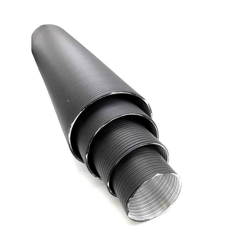 Intelmann Aluminium Flexible Pipe Black Painted, Diameter 100 mm, Length