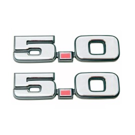 Max Performance PAIR!! 79-93 Ford Mustang GT LX 5.0 Chrome Fender Emblem 1979-1993 Fox Body