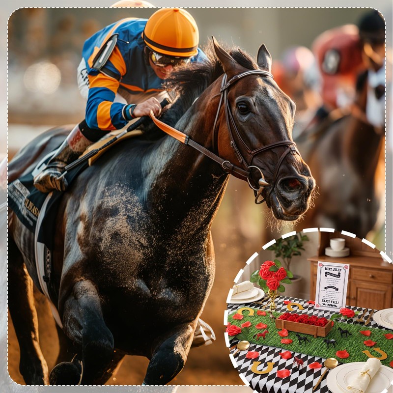 Riceshoot 36 Pcs Derby Party Table Decorations Set Horse Racing