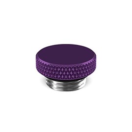 PrimoChill G 1/4in. SX Knurled Nickel Stop Fitting (No Slot) - Candy Purple