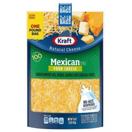 Kraft Mexican Style Four Cheese Blend Shredded Cheese, 2 pk./1 lb.