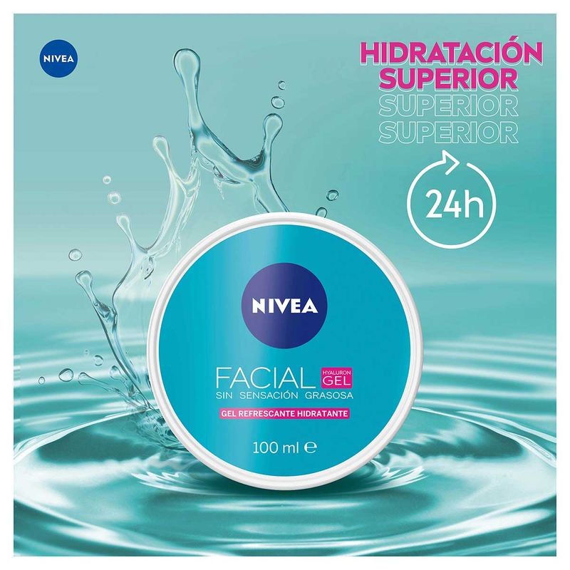 Gel facial refrescante NIVEA cuidado facial con ácido hialurónico 100ml