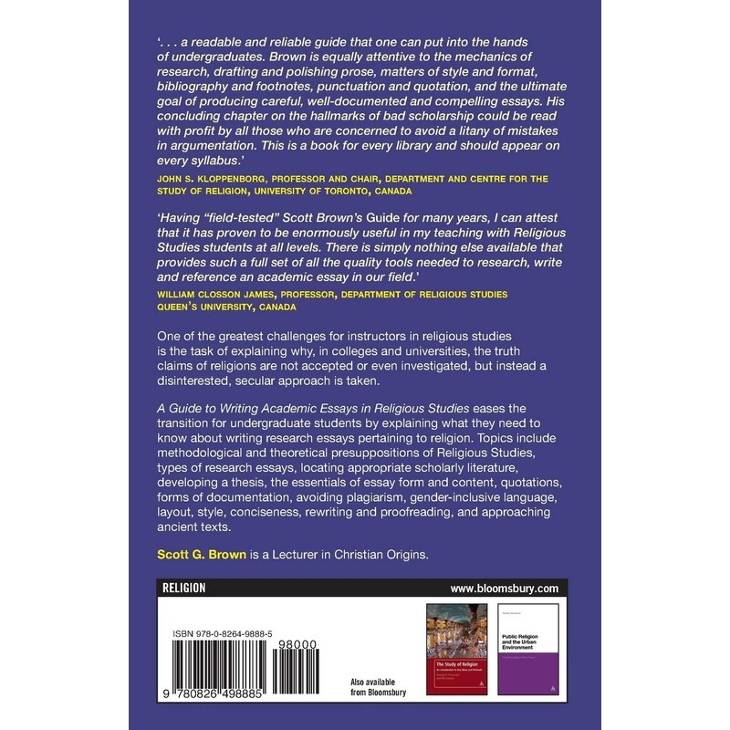 A Guide to Writing Academic Essays in Religious Studies