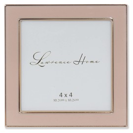 Lawrence Frames Metal and Enamel Picture Frame, Pink, 4x4