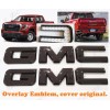 Auto Front & Rear Gloss Black Overlay Emblem 2019-2025 GMC