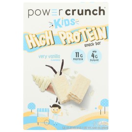 Power Crunch Kids High Protein Snack Bar, Very Vanilla, 5 Count, 5.65 Ounce (Pack of 6)