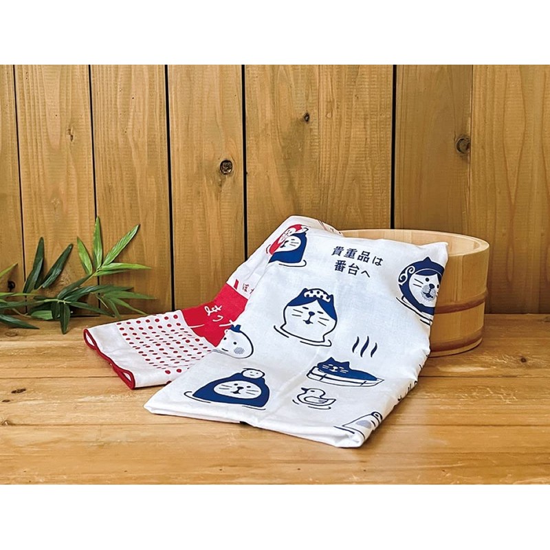 Decole ZCB-86132 Hot Water Tenugui Towel, Beni, Approx. 13.4 x