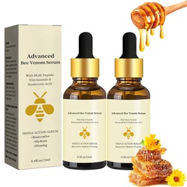 2 Stück Bienengift Serum - Anti-Falten-Serum mit Niacinamid&Hyaluronsäure - Bienengift Serum gegen Falten - Bienengift Serum für die Porenverfeinerung - Verbessert die Hautelastizität strafft Gesicht