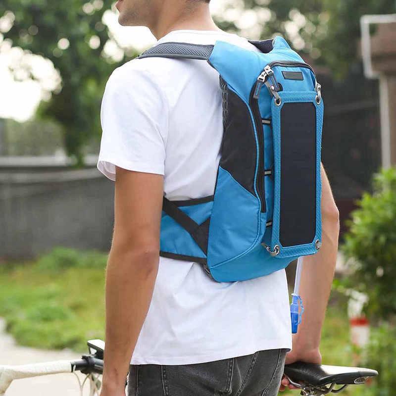 Multi function Outdoor Backpack with 6.5W Solar Panel & 2L