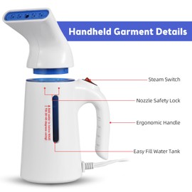 Portable Handheld Garment Steamer 120ml Capacity 700W Auto Shut-Off Steamer for Clothes Removes Wrinkles on Clothes and Fabric for Home Office and Travel