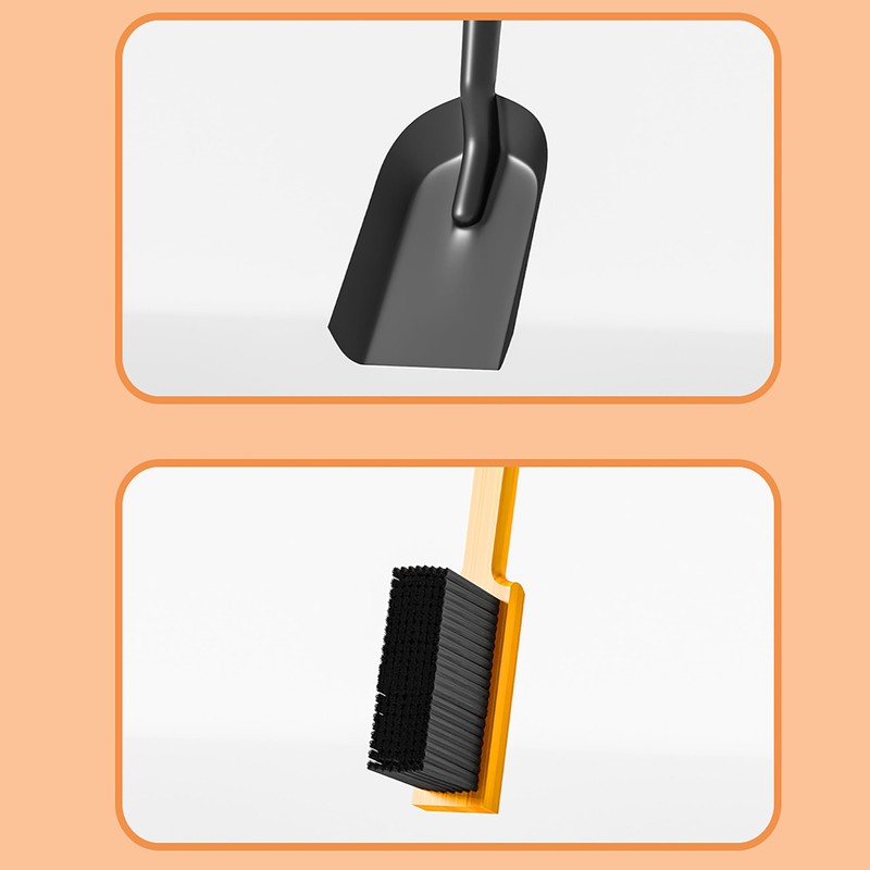 Kingson Fireplace Shovel Black Ash Shovel and Brush, Dustpan Set