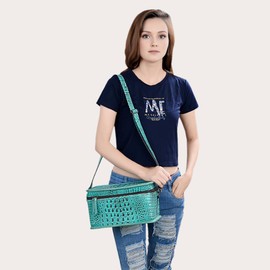 American Darling Crocodile Embossed Genuine Leather Women's Bag Western Handbag Purse | Jewelry Organizer | Jewelry Box | Jewelry Box for Women | Organizer Case | Travel Jewelry Case