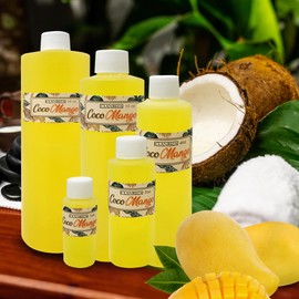 Coco Mango Fragrance Body Oil Essential Perfume Oil Uncut in Plastic Bottle - Long-Lasting Fragrance Oil, Perfume oil for Diffusers, Soap Making, Candles, Lotion, Home Scents Bath Bombs,Slime CLANRIZA