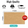 100 Pack 3x5 Kraft Blank Cardstock Paper - 80lb Heavy