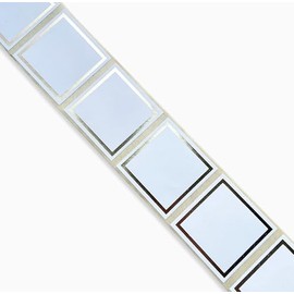 40mm x 40mm Square Write-On Labels – Jam Jar Pantry Stickers with Shiny Gold Border (Pack of 50)