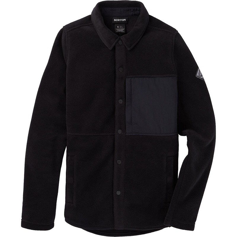 Burton Womens Hearth Snap Up Fleece, True Black, Small