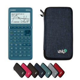 CALCUSO Economy Pack: Casio Graph 25 E II and WYNGS Protective Case in Blue