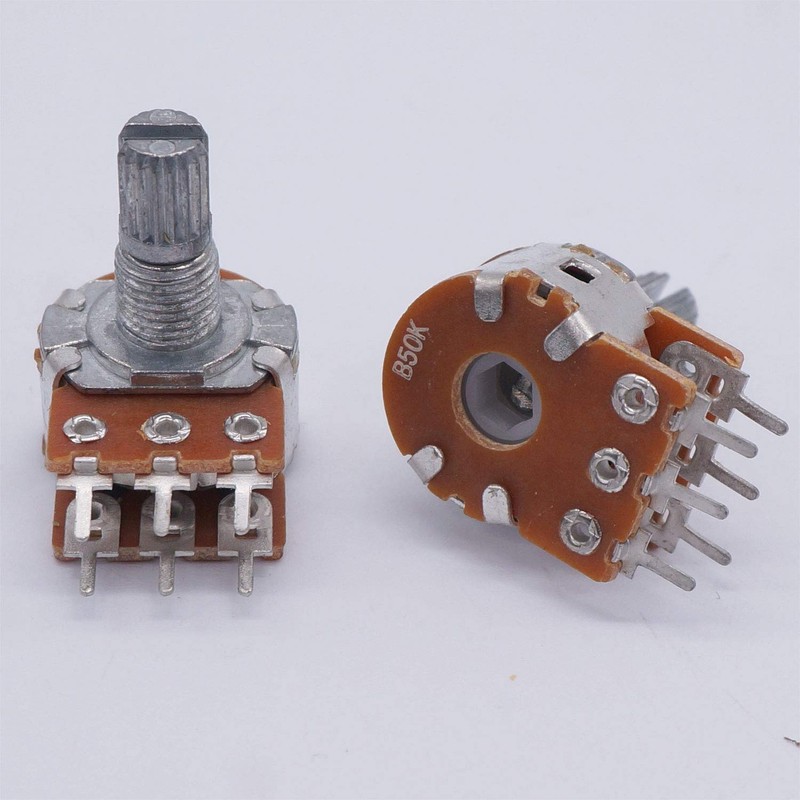 Taiss 5 Pieces 50K Ohm Potentiometer 6 Pins Split Shaft